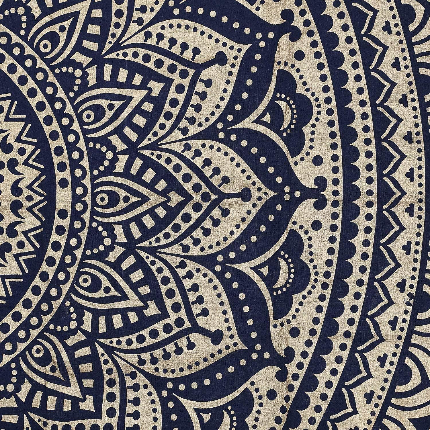 Popular Handicrafts Original Ombre – Tapiz indio Mandala para pared, ornamento hippie, colcha bohemia con brillo metálico