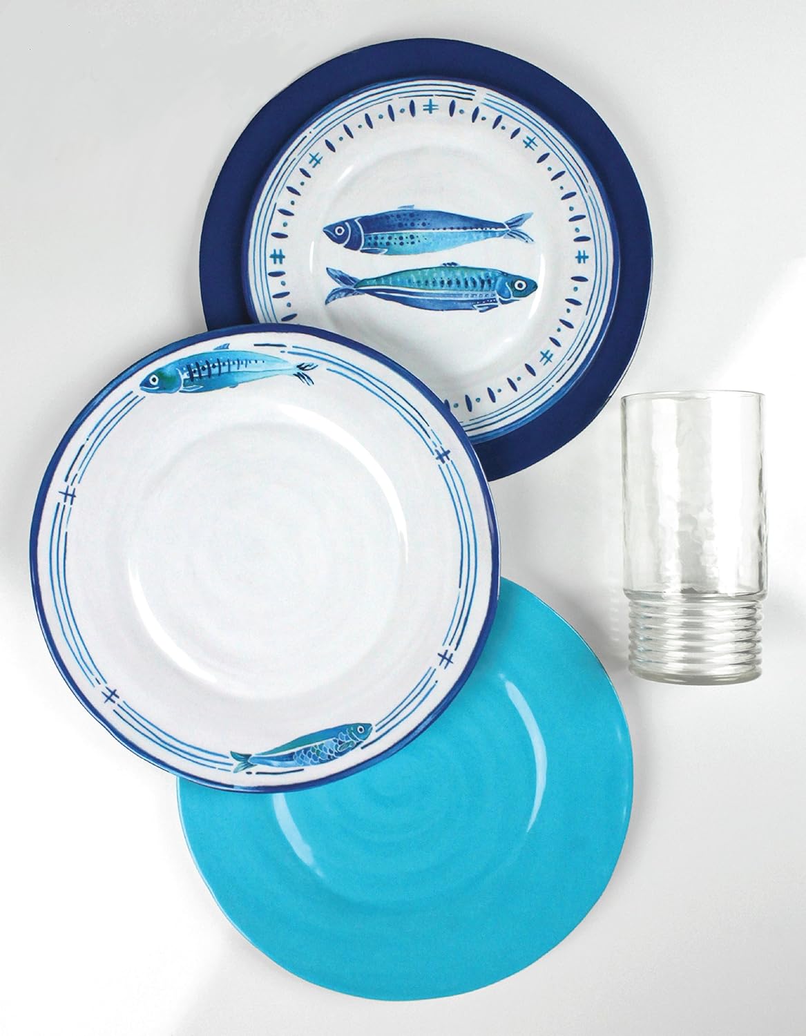 Le Cadeaux Santorini – Platos de ensalada de melamina (4 unidades)