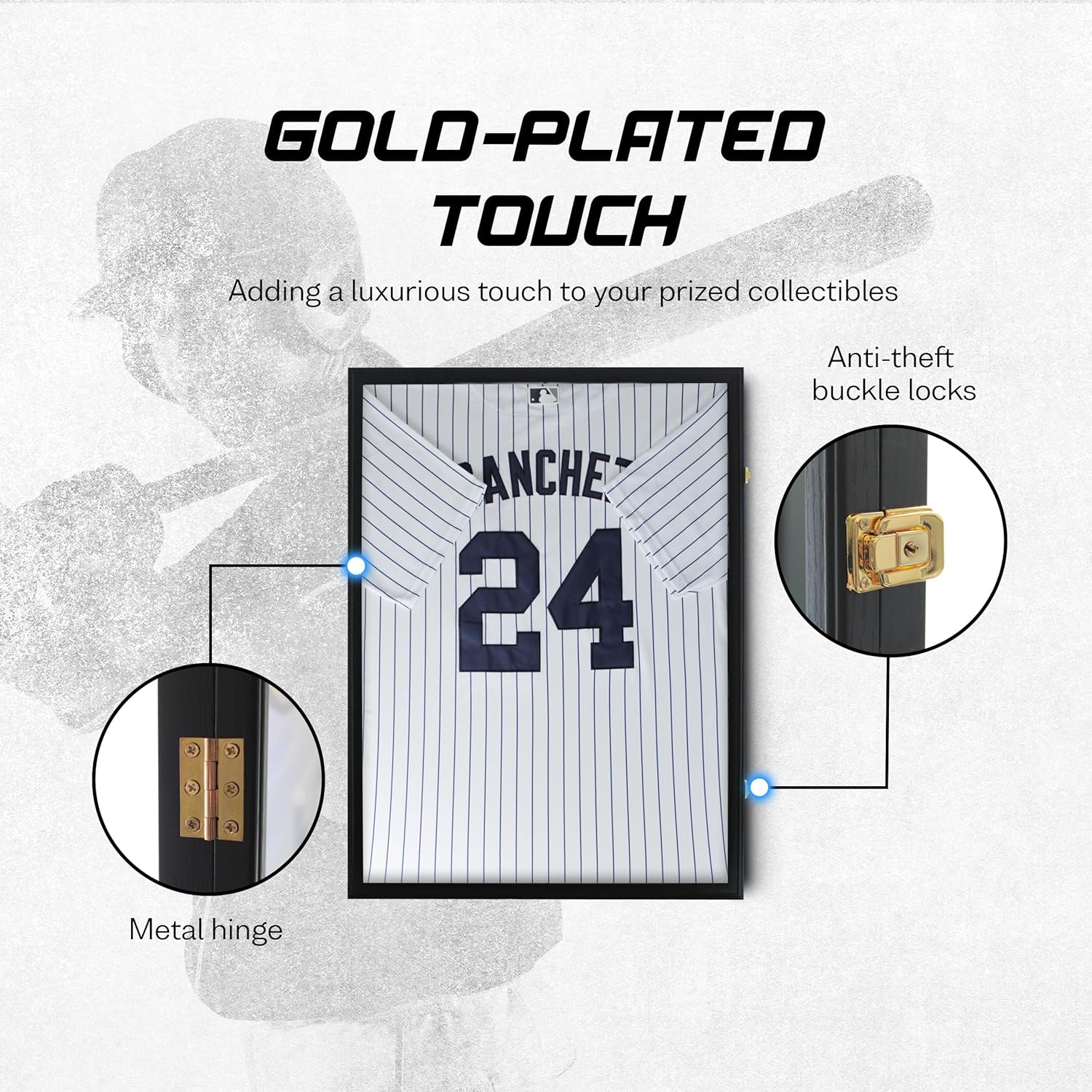 GraceView Estuche de exhibición con marco de jersey, caja grande de sombra de jersey de fútbol con 98% de protección UV, acrílico para baloncesto y