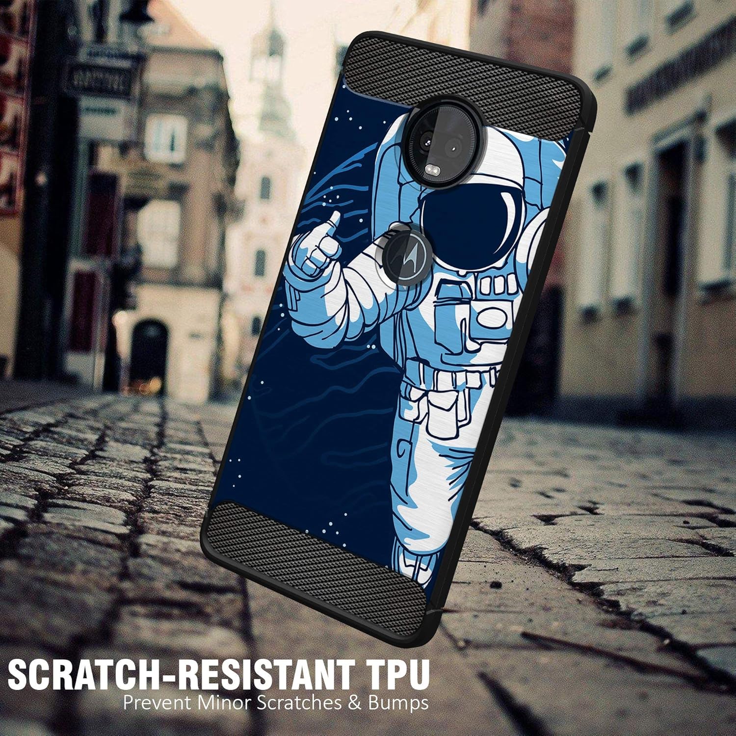Funda compatible con Motorola Moto Z4  Moto Z4 Play, funda de TPU de ajuste delgado y preciso, protección contra arañazos y diseño único (astronauta)
