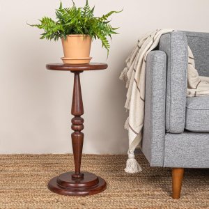 Creative Co-Op Bishop – Mesa auxiliar de cóctel con pedestal, color castaño oscuro Creative Co-Op Bishop – Mesa auxiliar de cóctel con pedestal, color castaño oscuro