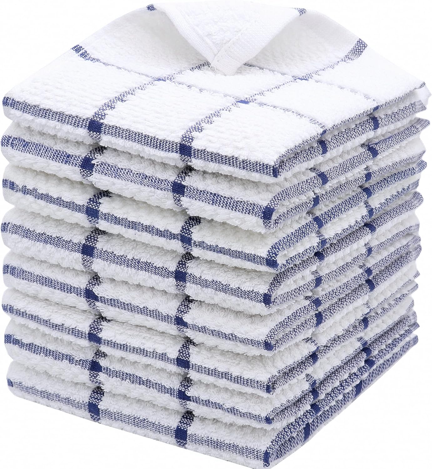 HFGBLG Juego de 8 paños de cocina de algodón para lavar la cocina, paños de cocina, paños de limpieza ligeros y suaves, 12 x 12 pulgadas (cuadros