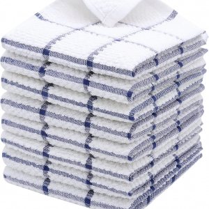 HFGBLG Juego de 8 paños de cocina de algodón para lavar la cocina, paños de cocina, paños de limpieza ligeros y suaves, 12 x 12 pulgadas (cuadros HFGBLG Juego de 8 paños de cocina de algodón para lavar la cocina, paños de cocina, paños de limpieza ligeros y suaves, 12 x 12 pulgadas (cuadros