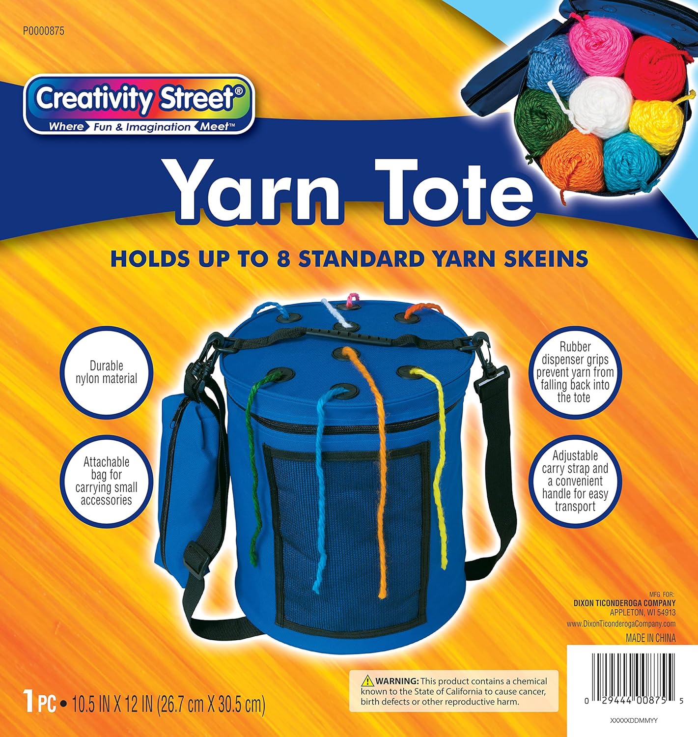 Creativity Street Hilado Tote, Azul, 26.57cmde altura x 12.0 in W, 1 bolsa de mano