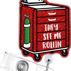 Soporte retráctil con clip de identificación para enfermera, tarjeta de identificación para enfermera, tarjeta de identificación, lindo y divertido Soporte retráctil con clip de identificación para enfermera, tarjeta de identificación para enfermera, tarjeta de identificación, lindo y divertido