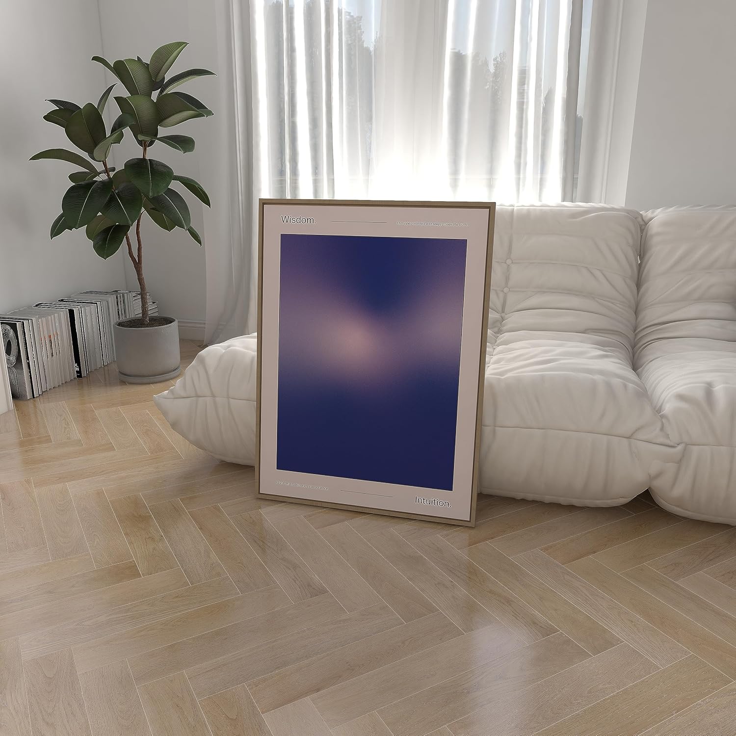 Retrograde Póster de chakra aura con afirmaciones positivas, impresión de pared de gradiente de moda para decoración estética de habitación Y2K