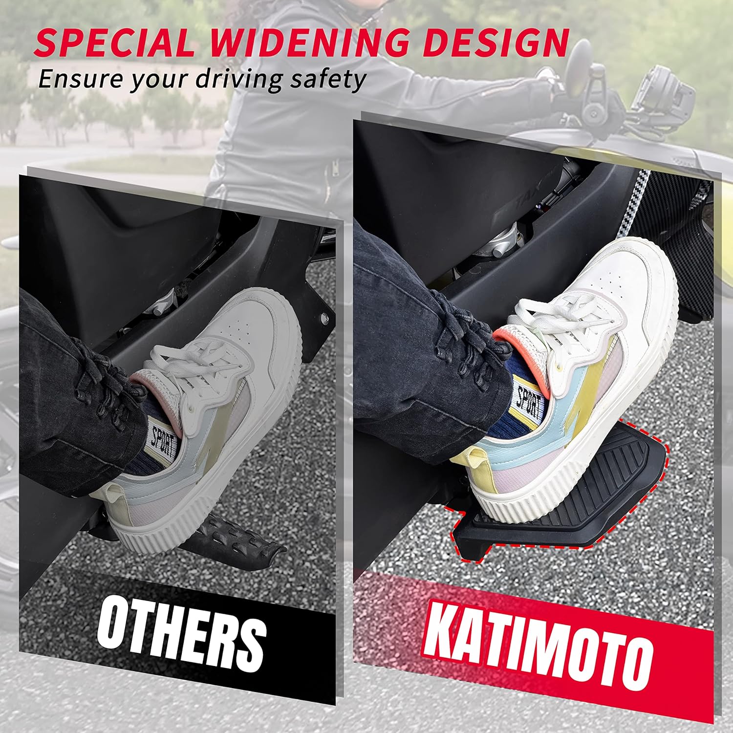 KATIMOTO Pedal de freno extendido más amplio para Can Am Ryker, pedal de clavija de freno para can-Am Ryker, todos los modelos de accesorios (2