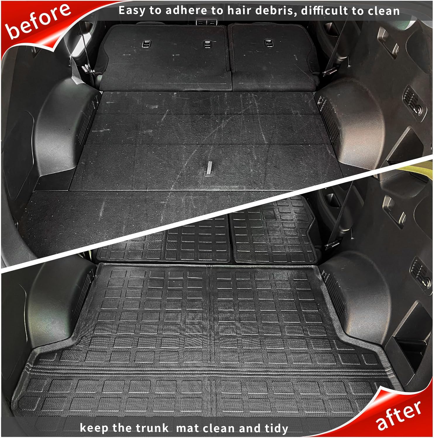 Thinzyou Tapete de carga compatible con Hyundai Santa Fe 2021-2023 de 5 asientos, tapete de carga para maletero de elastómero termoplástico,