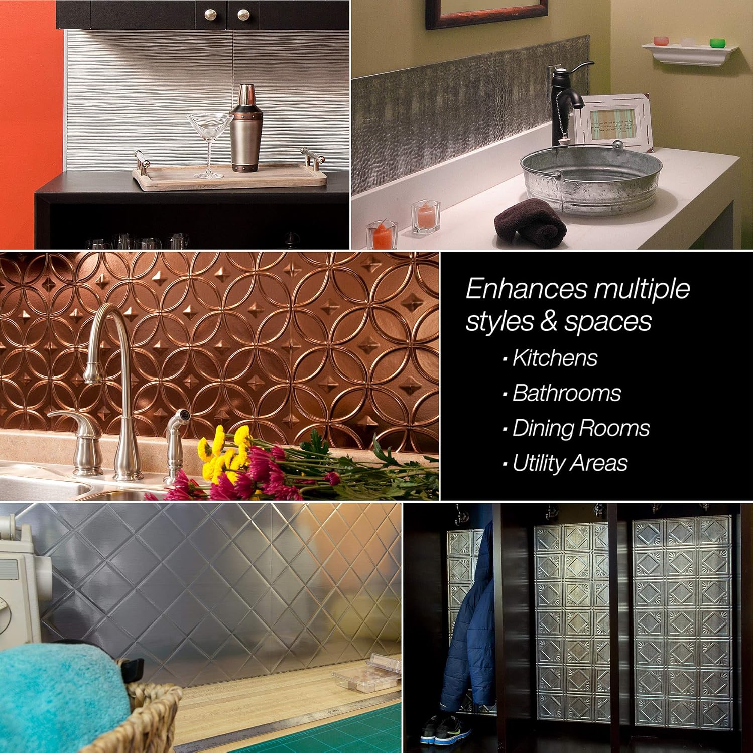 FASÄDE Panel decorativo de vinilo ondulado en cachemira (muestra de 6 x 6 pulgadas)