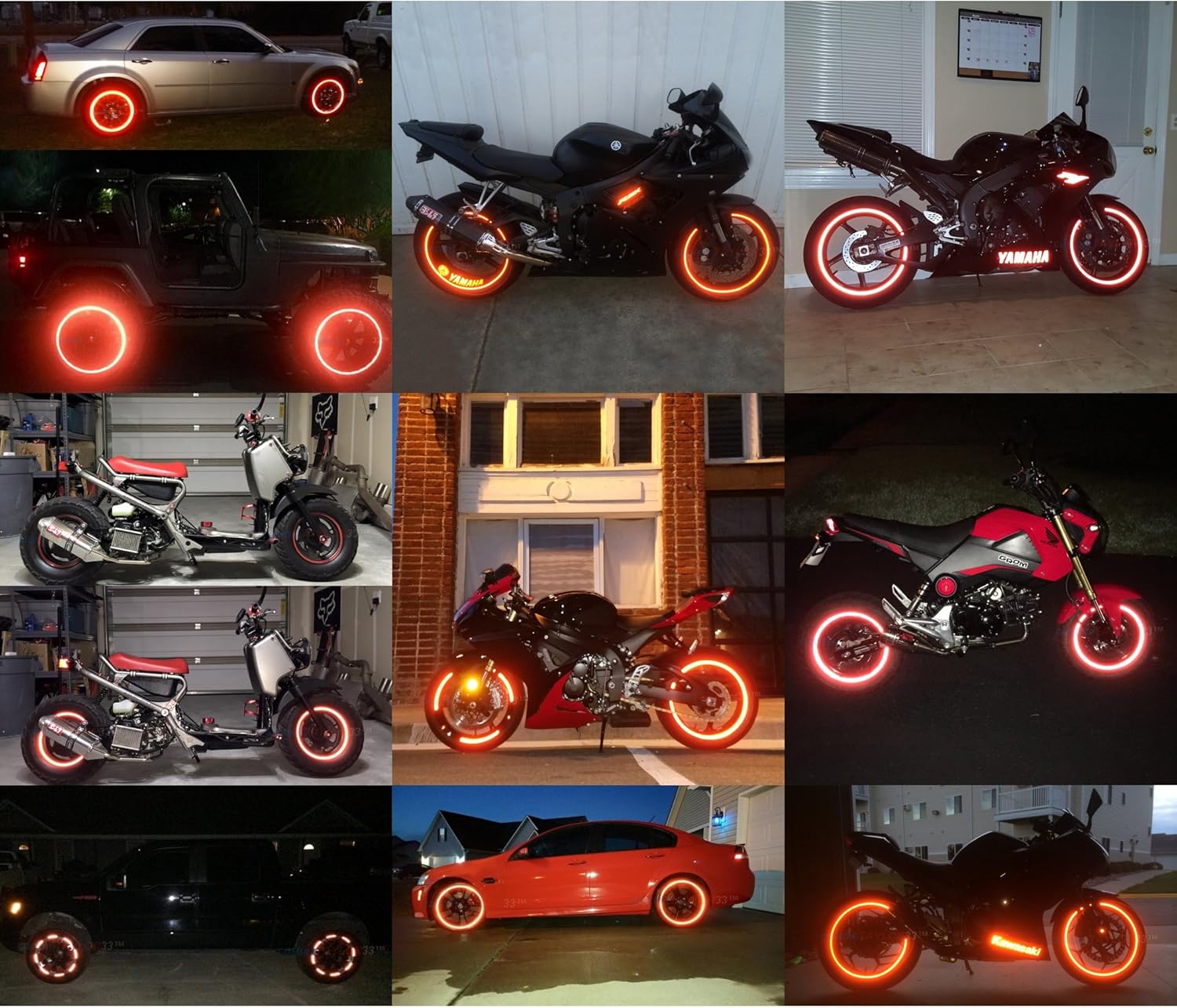 customTAYLOR33 – Cintas de seguridad reflectantes de alta intensidad, color rojo, selecciona tamaño