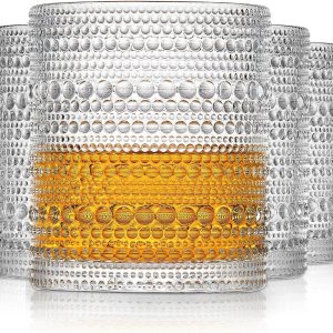 Hobnail – Juego de 4 vasos de cristal de moda antigua de 10 onzas, juego de 4 vasos de jugo de agua, cóctel, juego de cristalería vintage, regalo Hobnail – Juego de 4 vasos de cristal de moda antigua de 10 onzas, juego de 4 vasos de jugo de agua, cóctel, juego de cristalería vintage, regalo