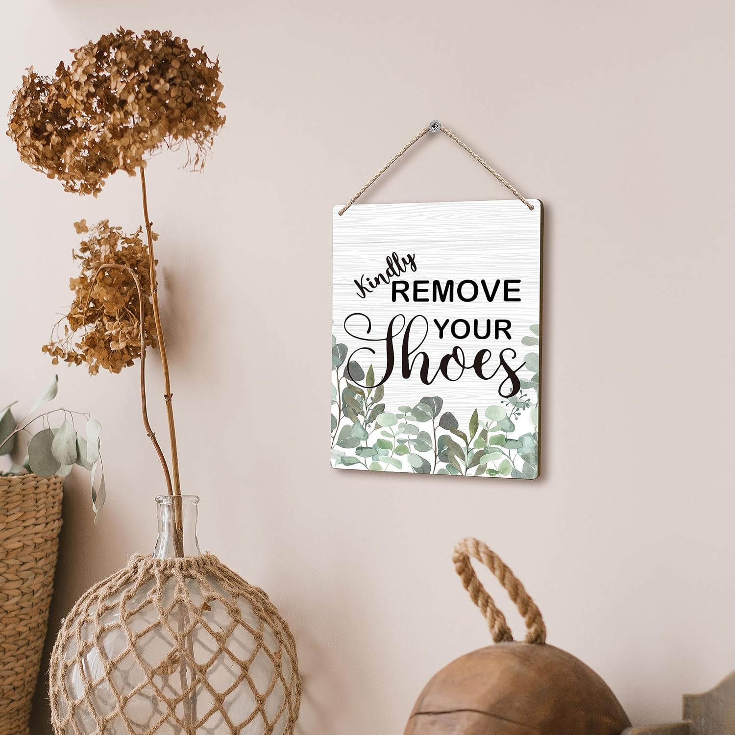 FUGWN Letrero de madera con texto en inglés Kindly Remove Your Shoes Off, de 8 x 10 pulgadas, sin zapatos, letrero de quitar zapatos, letrero de