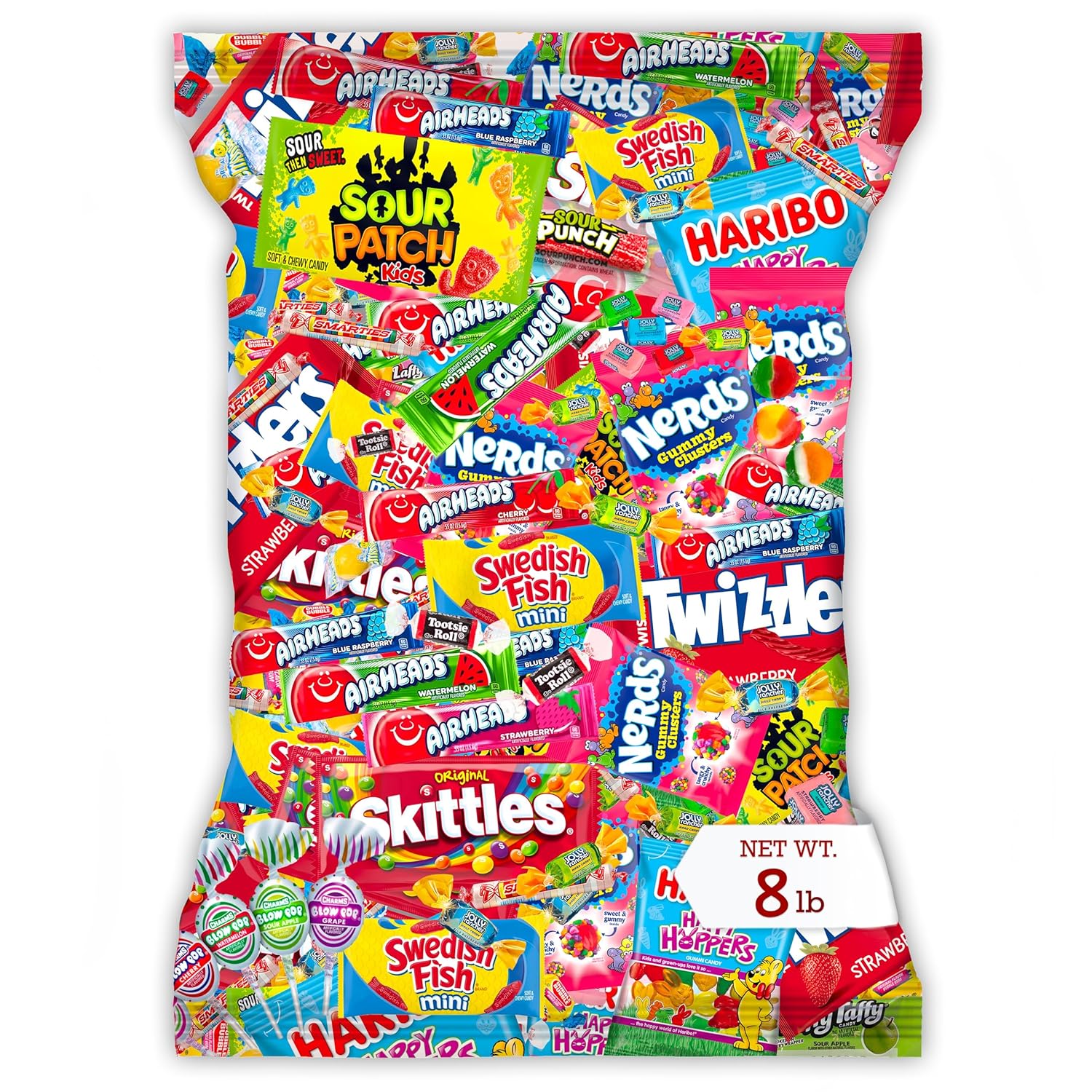 Paquete variado de caramelos a granel  8 libras de caramelo  Caramelos a granel envueltos individualmente, Sour Patch Kid, paletas, salvavidas,