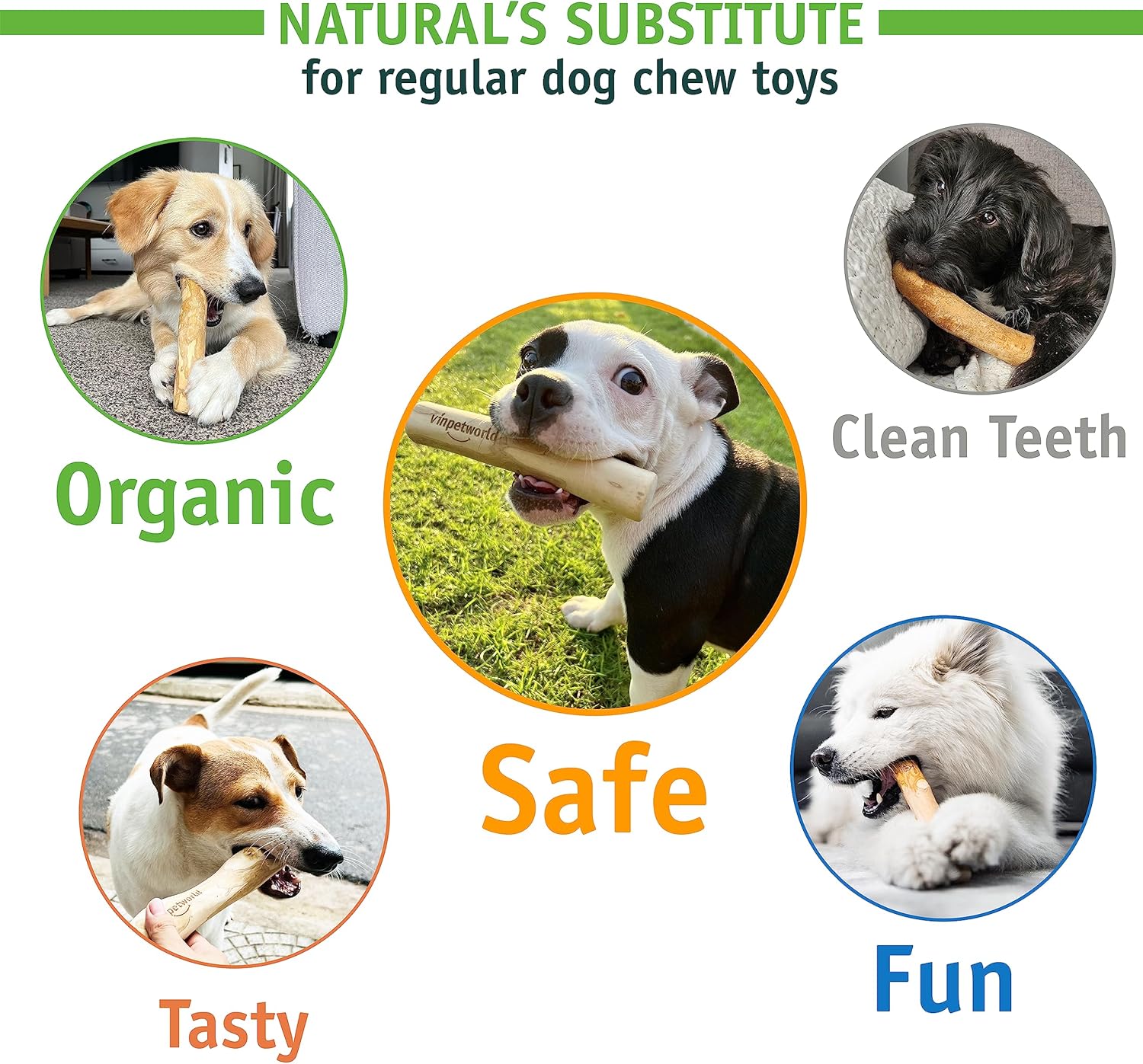 VINPETWORLD – Juguete masticable de madera de café para perros, aumenta la alegría masticable de tu perro con este palo seguro, natural y duradero