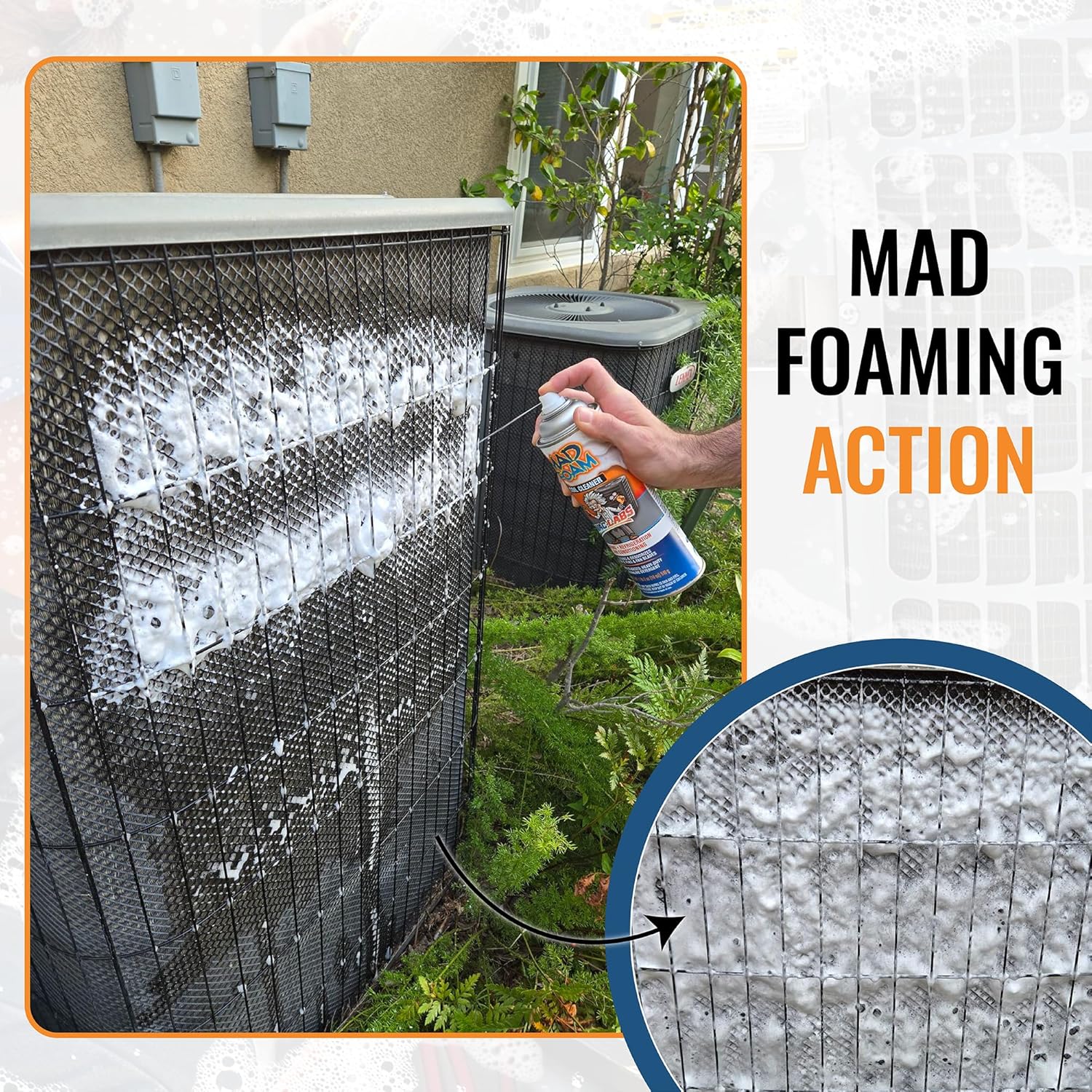 Crazy Foam – Limpiador de bobina de CA para unidad de CA, limpiador de bobina de condensador HVAC, evaporador, sin enjuague ni enjuague con agua,