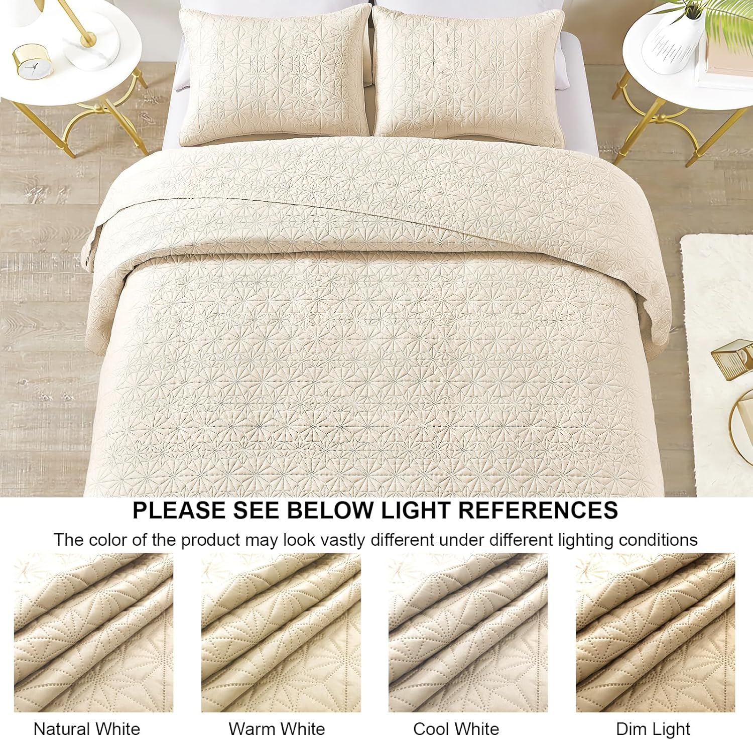 Juego de edredón de lujo de 2 piezas tamaño individual, edredón elegante y reversible, juego de ropa de cama beige con funda de almohada, colcha de