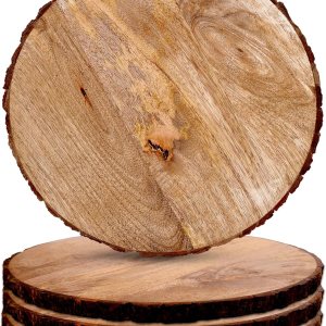 Wood Charger – Platos de 9 pulgadas, platos de aperitivo y platos llanos de corteza de madera, plato de almuerzo, colección de corteza, plato de Wood Charger – Platos de 9 pulgadas, platos de aperitivo y platos llanos de corteza de madera, plato de almuerzo, colección de corteza, plato de