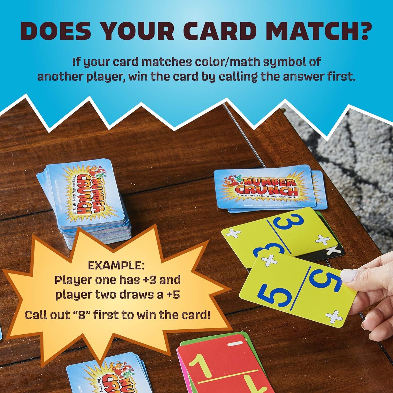 Continuum Games Number Crunch – El juego de las matemáticas rápidas relámpago para niños de 5 años en adelante