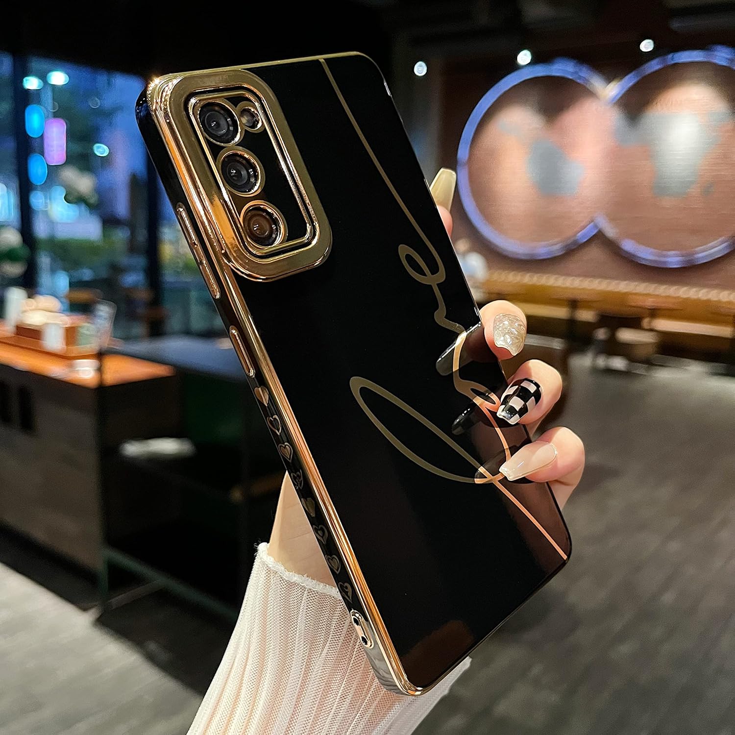 RALEAVO Funda para Samsung Galaxy S20 FE 5G, funda de lujo chapada en forma de corazón, funda delgada y suave de TPU a prueba de golpes, con