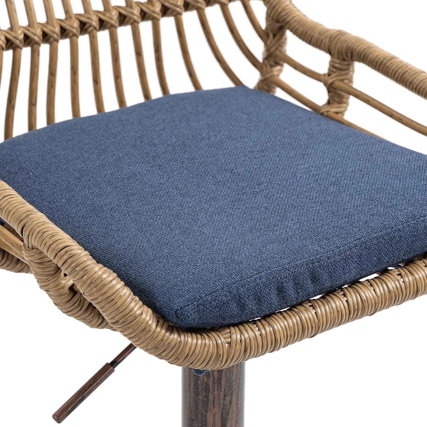 HomSof Juego de 2 taburetes giratorios de ratán de altura de mostrador ajustable con reposapiés para cocina, comedor