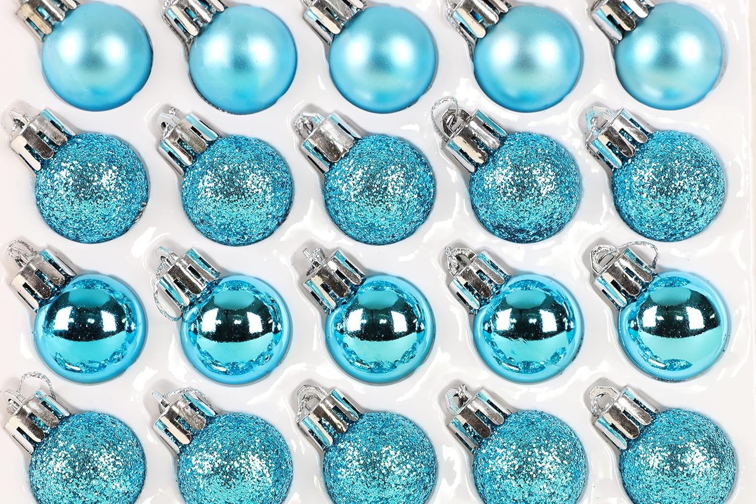 Christmas Concepts – Juego de 25 mini bolas para árbol de Navidad (0.984 pulgadas). Decorados con purpurina, mate y brillante .