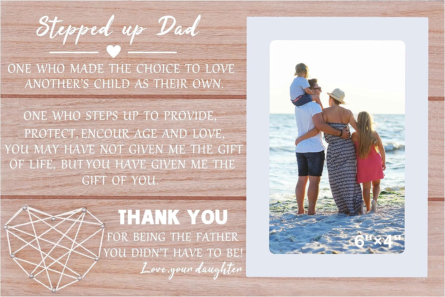Regalo para el día del padre para padrastro, marco de fotos para papá, regalo de cumpleaños, boda, regalo de Navidad para padrastro, agradecimiento
