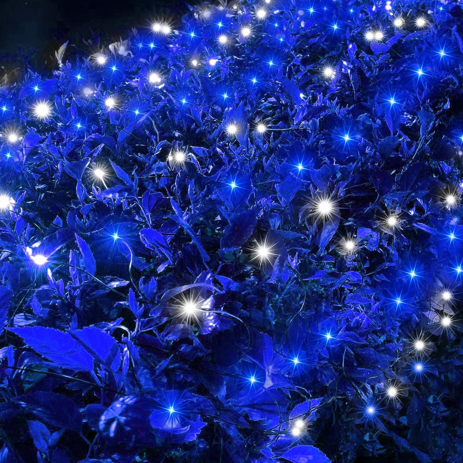 kemooie Luces de red de Navidad para exteriores, 198 luces LED de red de 9.8 pies x 6.6 pies, conectables, 8 modos de parpadeo, luces de malla