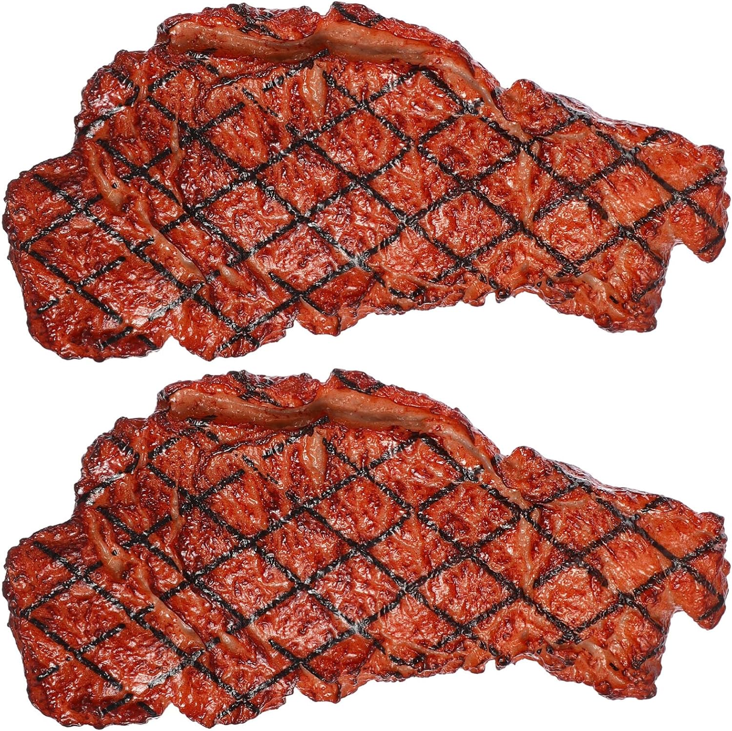 DOITOOL 2 piezas de comida de juego, filete falso artificial, filete de simulación de alimentos, modelo realista de carne asada cocida, filete de