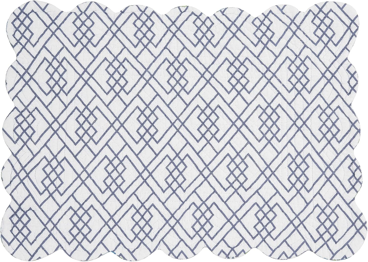 C&F Home Juliet – Mantel individual rectangular acolchado reversible azul verde blanco patrón de cachemira brillante colorido reversible a azul y