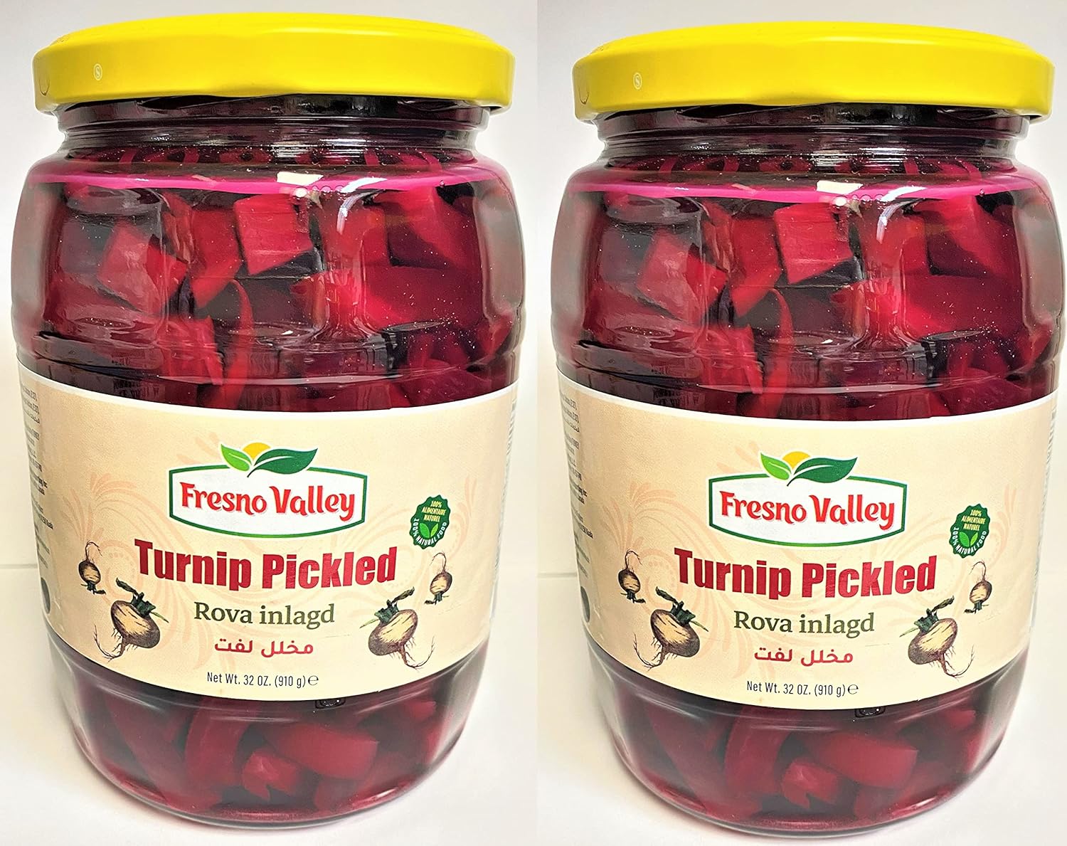 Nabos en escabeche Mid East Premium Quality 32oz cada uno  2 tarros de vidrio  3.4 fl oz