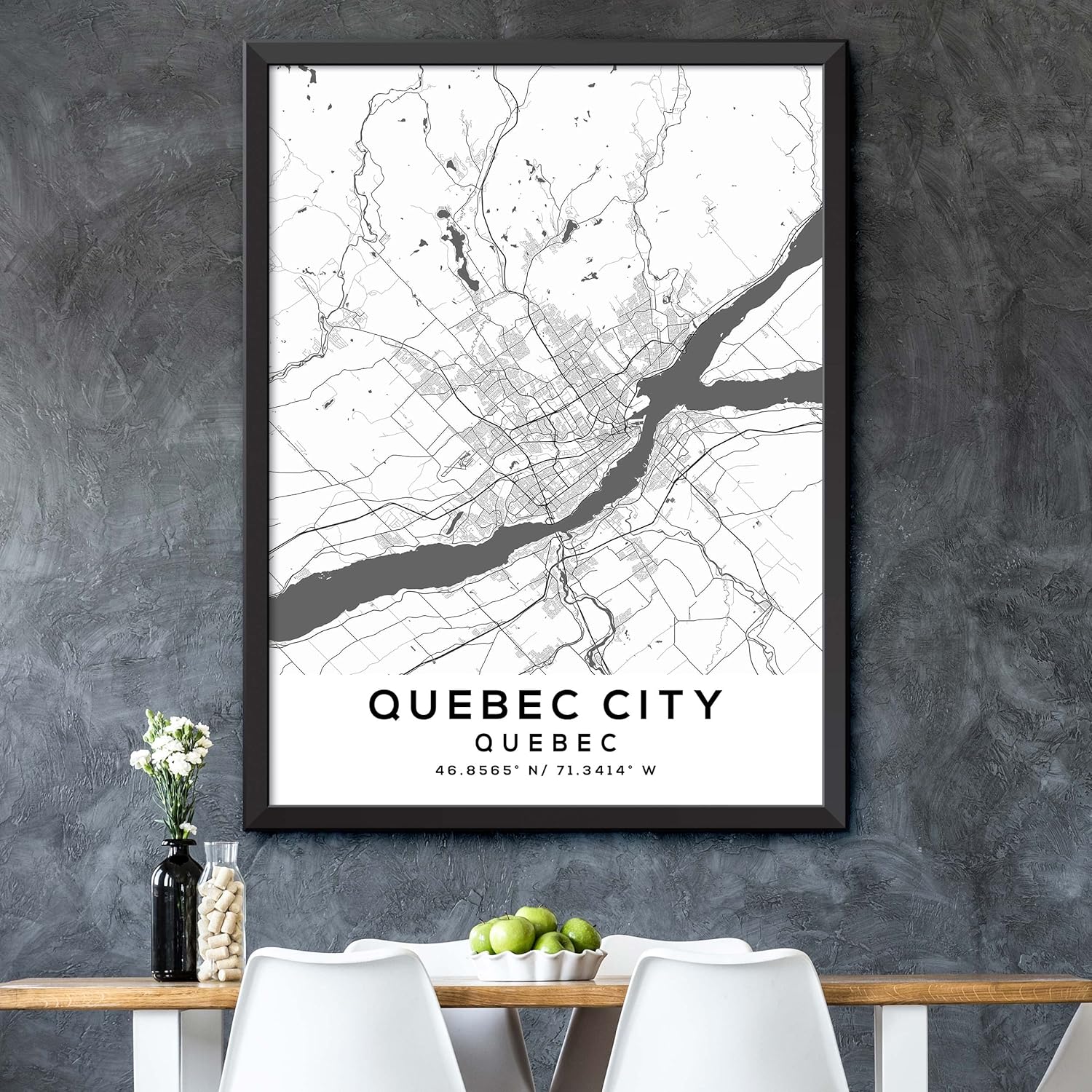 Map of Quebec City, Quebec, Light 2 (18×24)