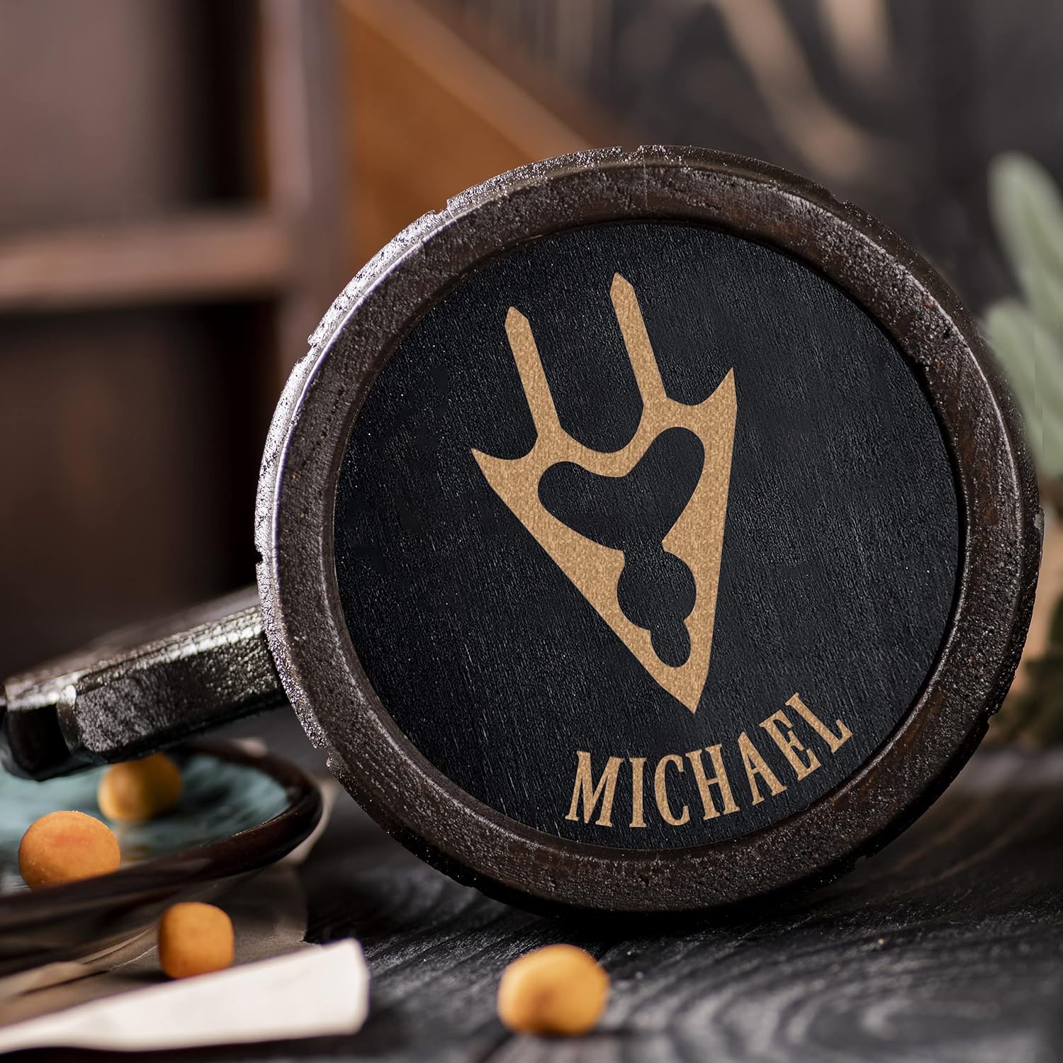 ffxiv – Taza de madera con diseño de dragón. Regalo para jugadores. Jarro de cerveza de madera personalizada. Regalo personalizado para él, regalo