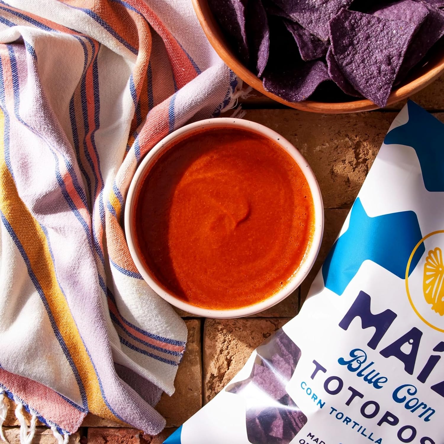 Siete Maiz Totopos Chips de tortilla de maíz  Maíz azul  Sin gluten  Snacks veganos  Sin OMG y chips de maíz orgánico  Hecho con aceite de aguacate
