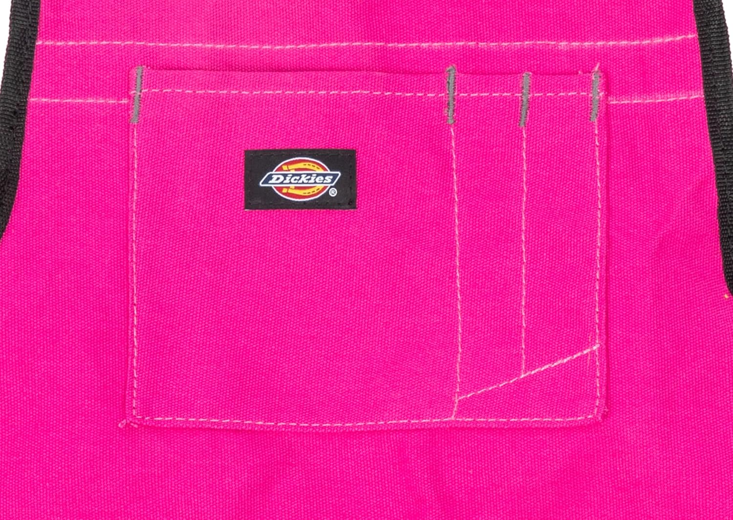 Dickies Delantal con peto de taller de 16 bolsillos, construcción de lona duradera, bordes reforzados, cinturón ajustable, rosa (57146)