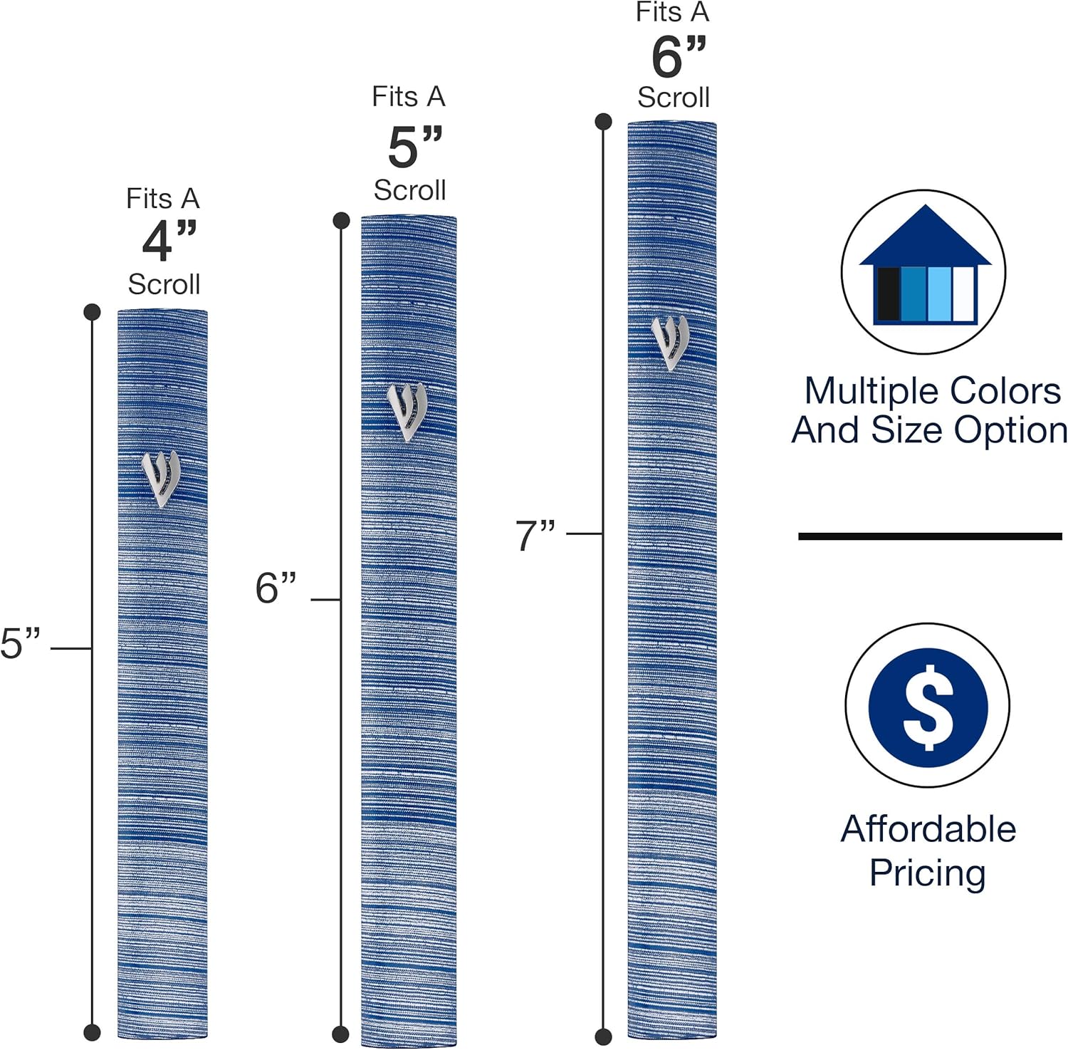 Funda de aluminio para mezuzá con diseño de espinilla pintada en 3D, fácil de despegar y pegar, mezuza de puerta de judaica para pergamino