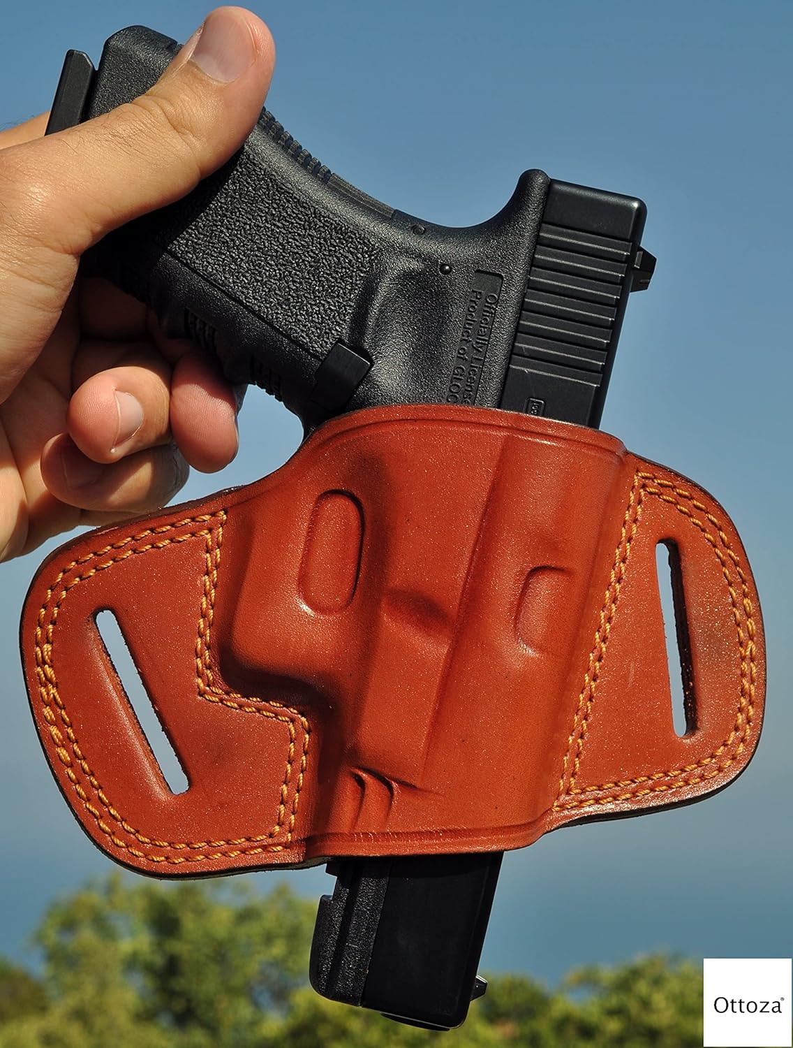 Ottoza Funda de cuero compatible con pistola Glock (171919X23) para diestros Glock 19 Holster Owb – Glock 19X Holster Owb – Glock 17 Holster Owb –