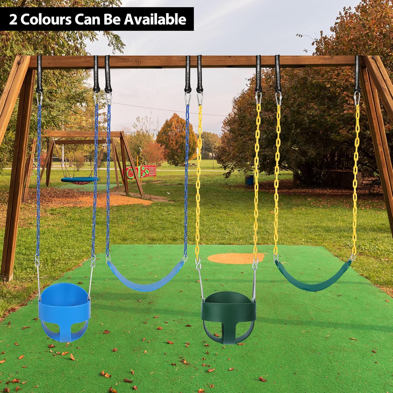 RedSwing Columpio de cubo completo de respaldo alto con asiento de columpio resistente (triángulo y cadena de inmersión), correas de árbol