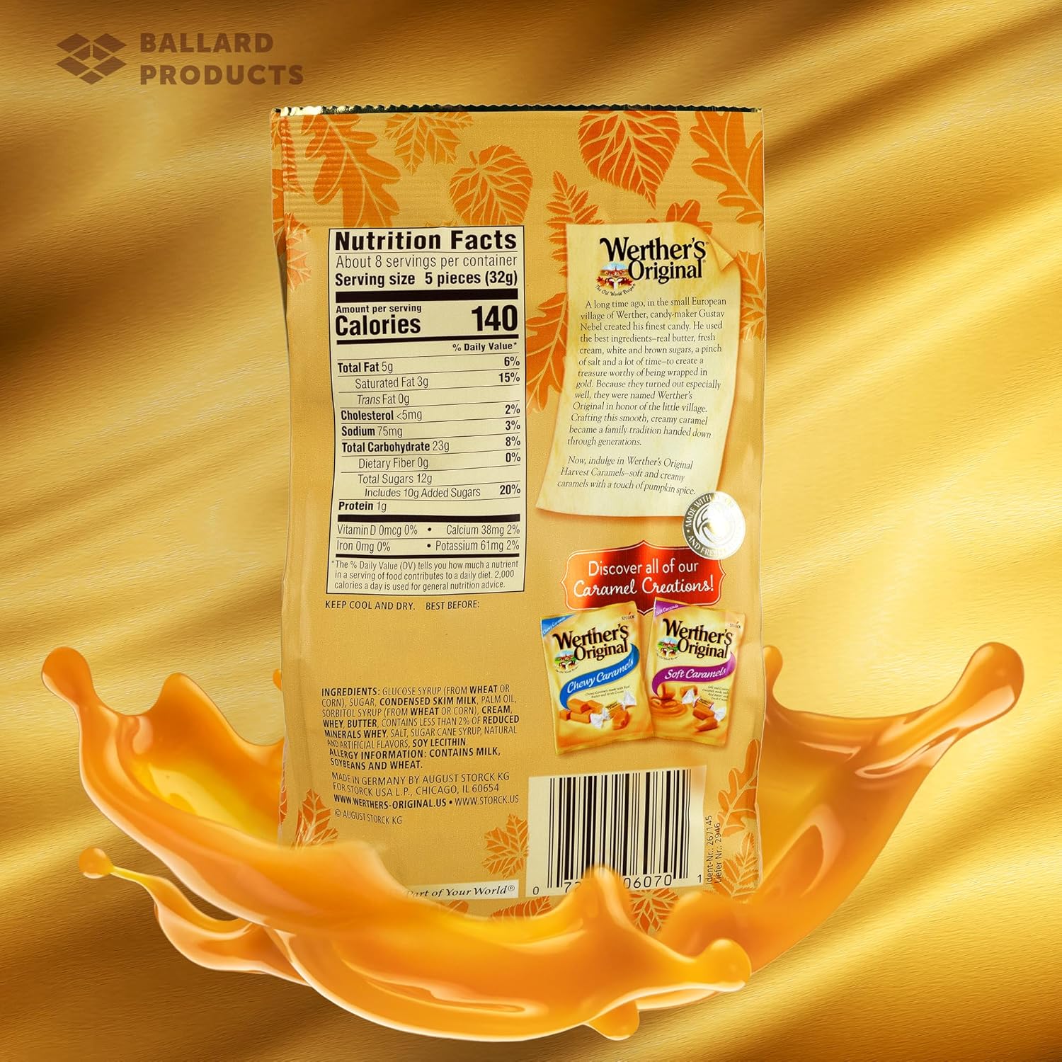 Werthers – Caramelos suaves originales de especias de calabaza a granel paquete de 3 bolsas  Caramelo suave Werthers  Caramelos suaves de especias