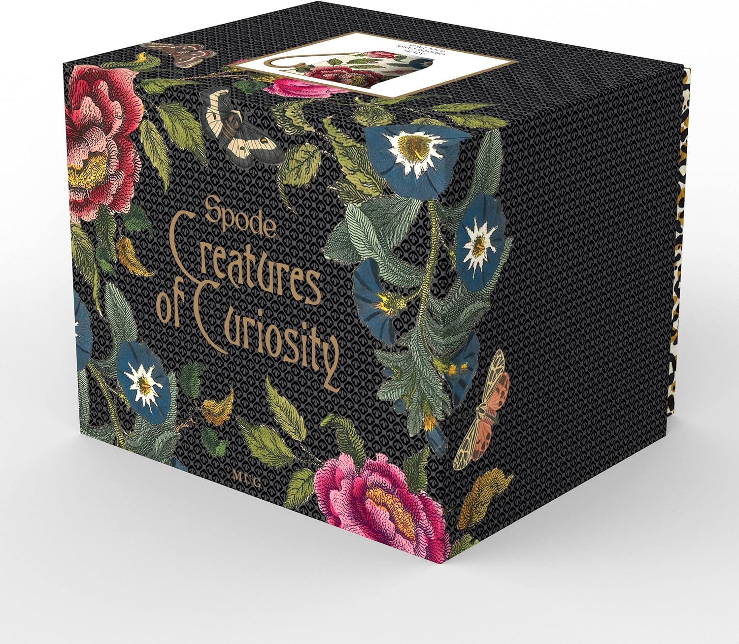 Spode Creatures of Curiosity Collection – Taza de café floral crema, 12 onzas, borde dorado y asa, hecha de porcelana fina, tazas para café, taza de