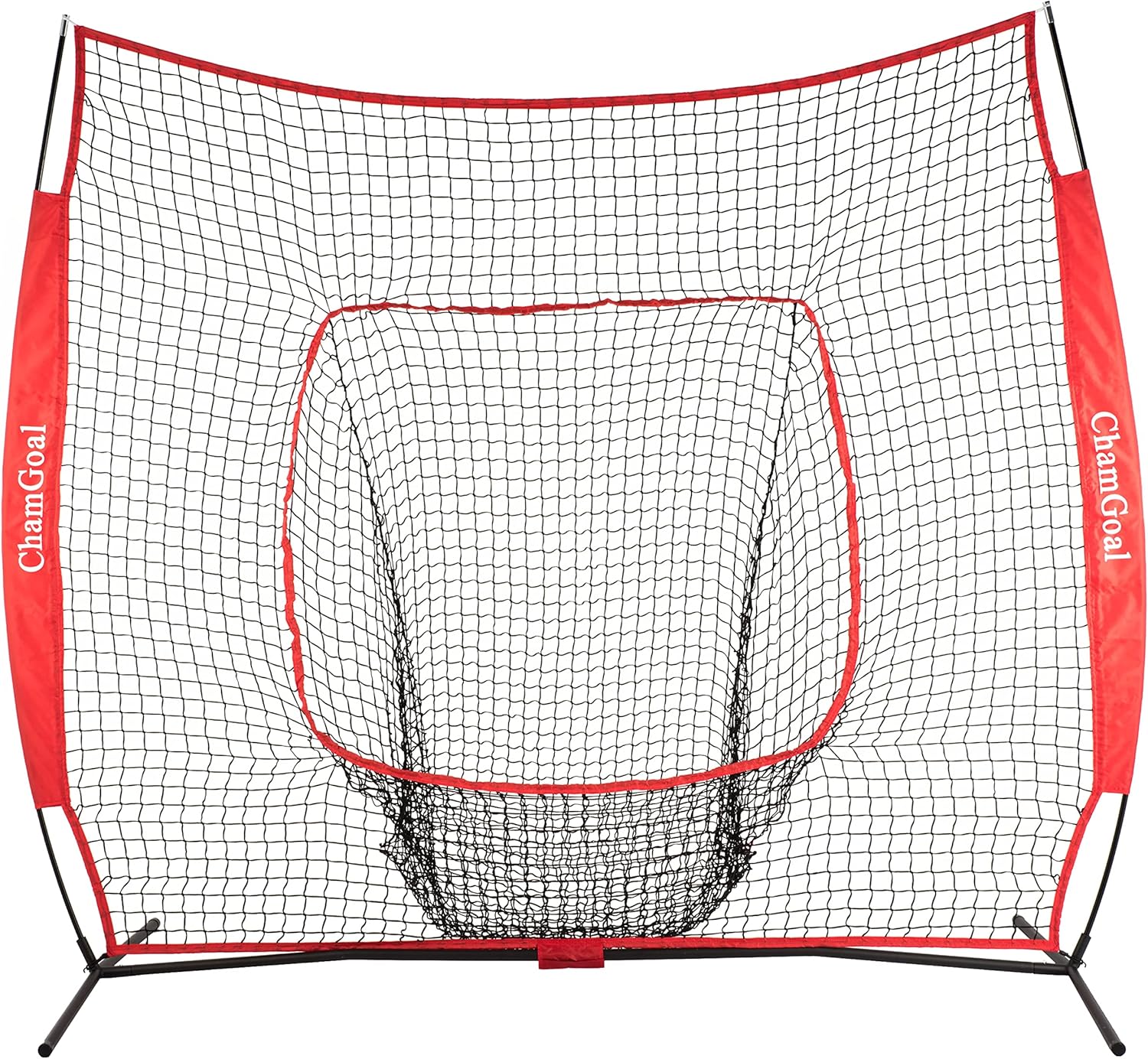 Red de béisbol y sóftbol degradado de 7 x 7 pies para golpear y lanzar, red de práctica de béisbol portátil para batear con bolsa de transporte y