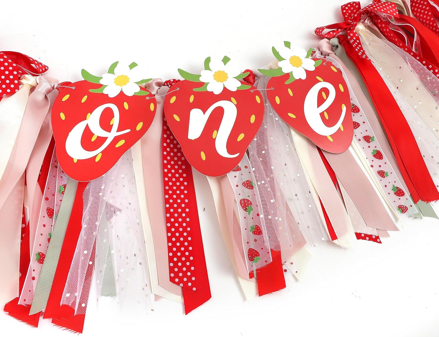 Cartel para silla alta de primer o primer cumpleaños de fresa, decoración de fiesta de primer cumpleaños de bayas, pancarta para silla alta Sweet