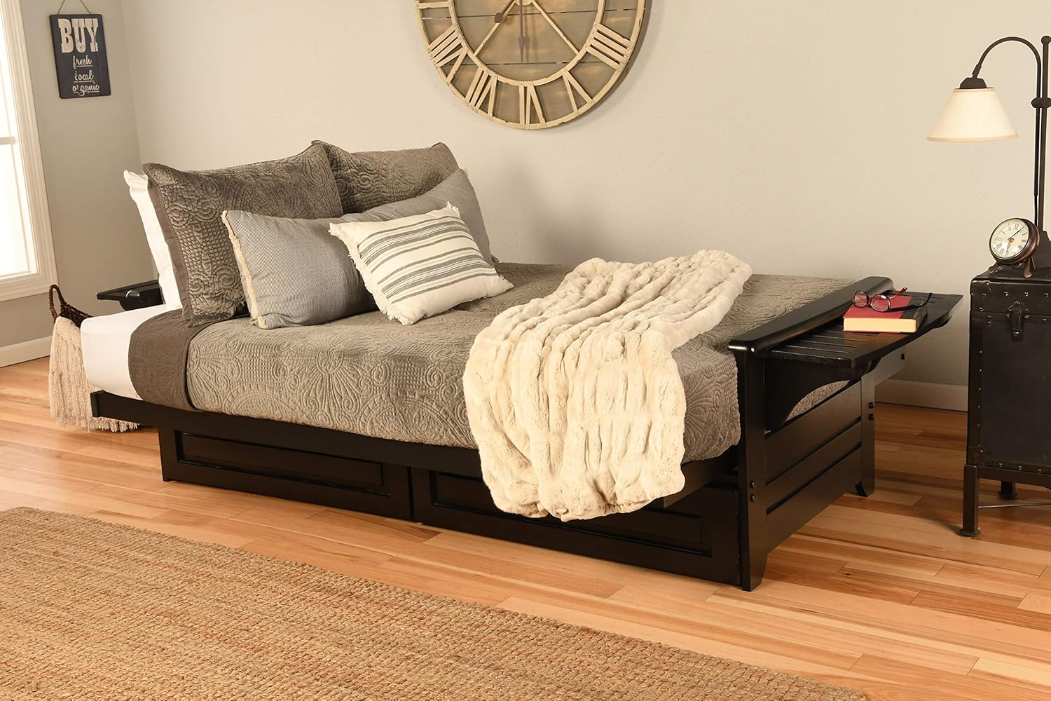 Kodiak Furniture Phoenix – Juego de futón, Madera, Colchón Marmont Thunder