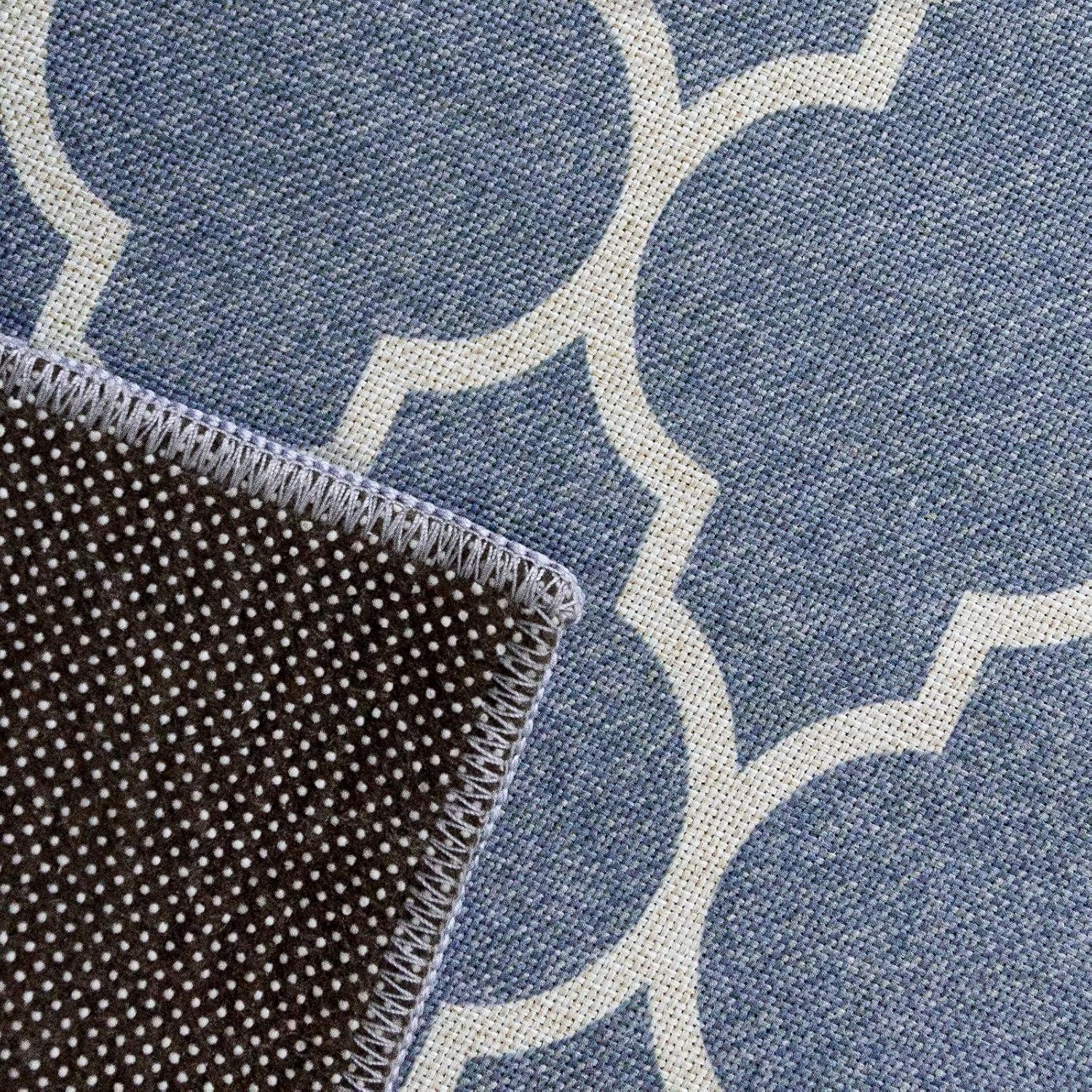 COLLACT Alfombra de área de 3 x 5 pies, alfombra de cocina, alfombra marroquí, alfombra geométrica para interiores, tapete suave de cuadrícula