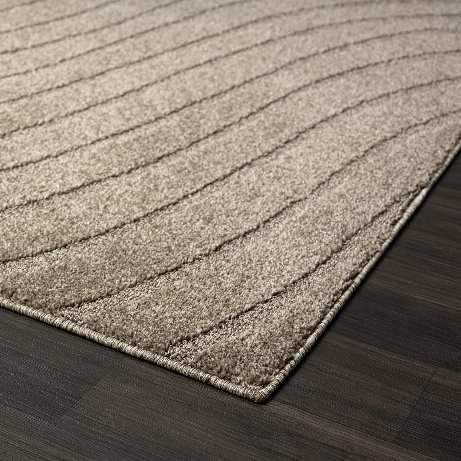 LUXE WEAVERS Alfombra moderna geométrica gris pardo 9×12, alfombra contemporánea resistente a las manchas