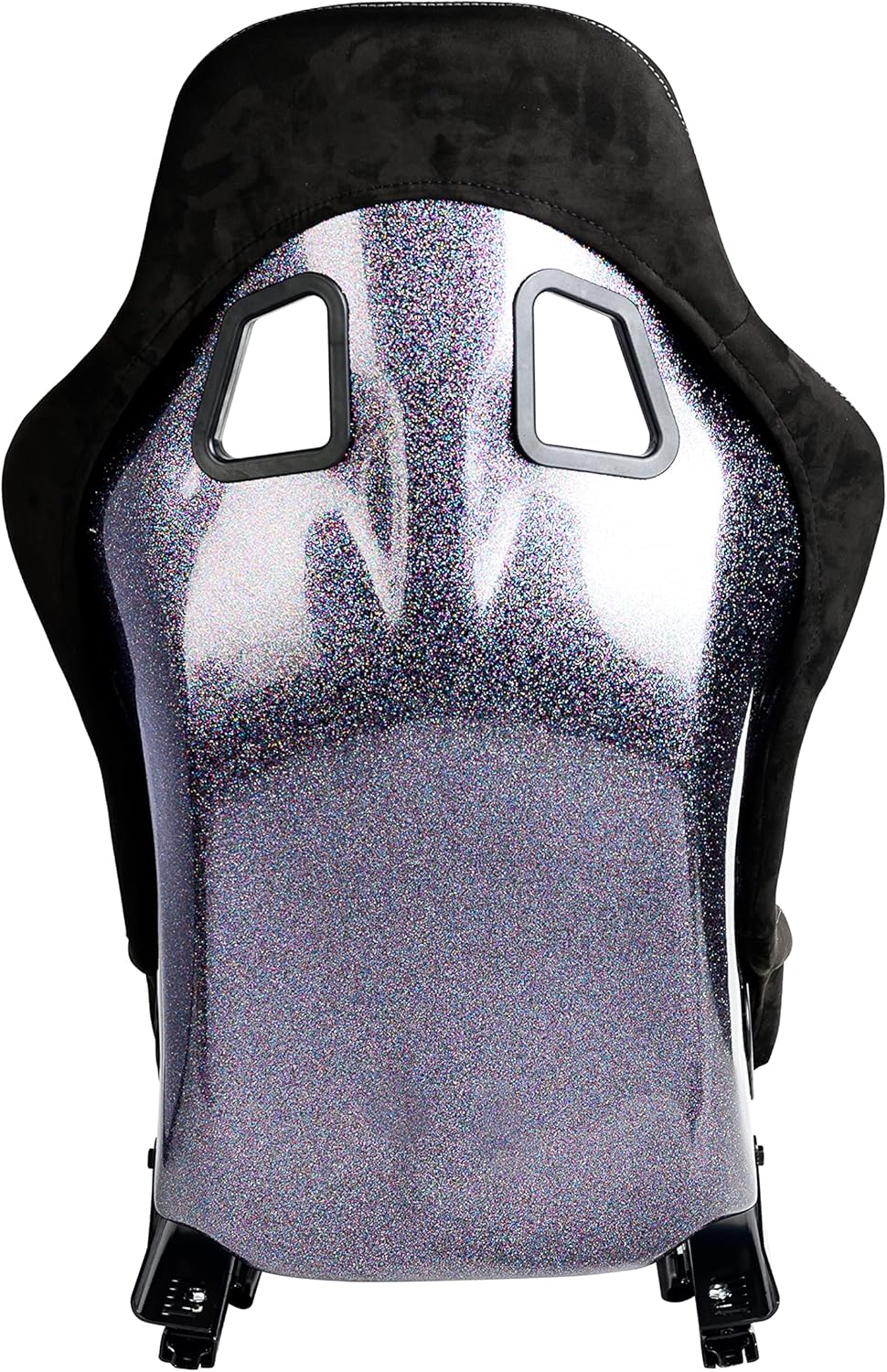 Tamaño M Pieza de Universal Plata Glitter Fibra de Vidrio Racing Cubo Asiento Completo Negro Gamuza Cubierta de Diamante Blanco Puntada Frontal Con