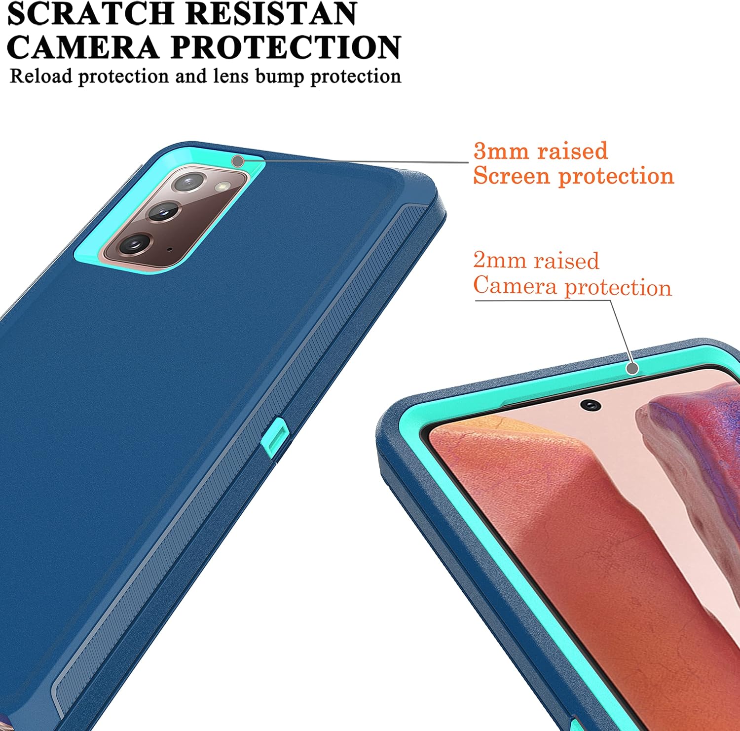 YmhxcY Note 20 – Funda con película de TPU flexible autorreparable (paquete de 2) y película protectora de pantalla para lente de cámara (paquete de