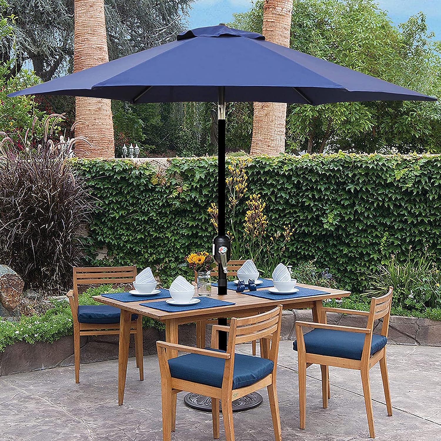 Toldo de repuesto para sombrilla de patio, 6 varillas  8 varillas de 10 pies, para exteriores, protección UV 50+ para sombrilla de plátano, columna