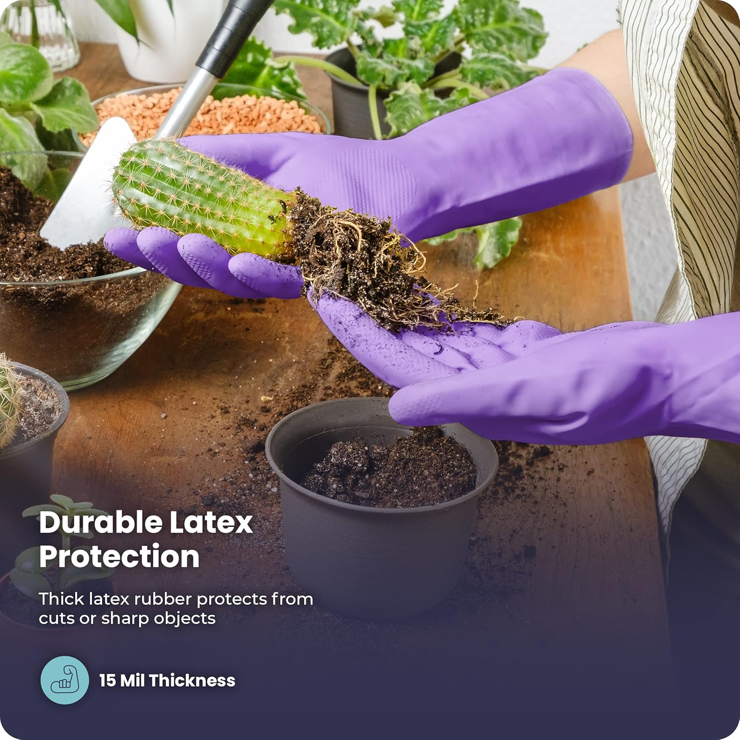 Guantes para lavar platos, guantes de goma, guantes de cocina amarillos, guantes largos para protección de manos y trabajo
