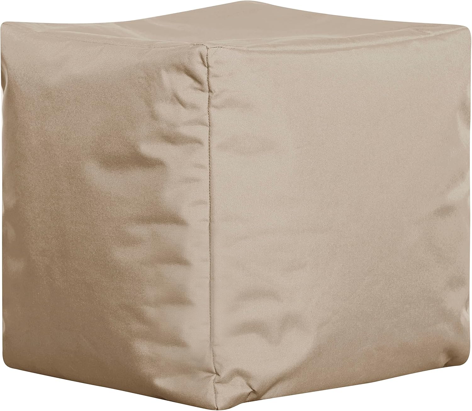 Cube Brava – Puf otomano con reposapiés, color caqui, moderno puf cuadrado con tela repelente al agua, puf para sala de estar, dormitorio o patio,