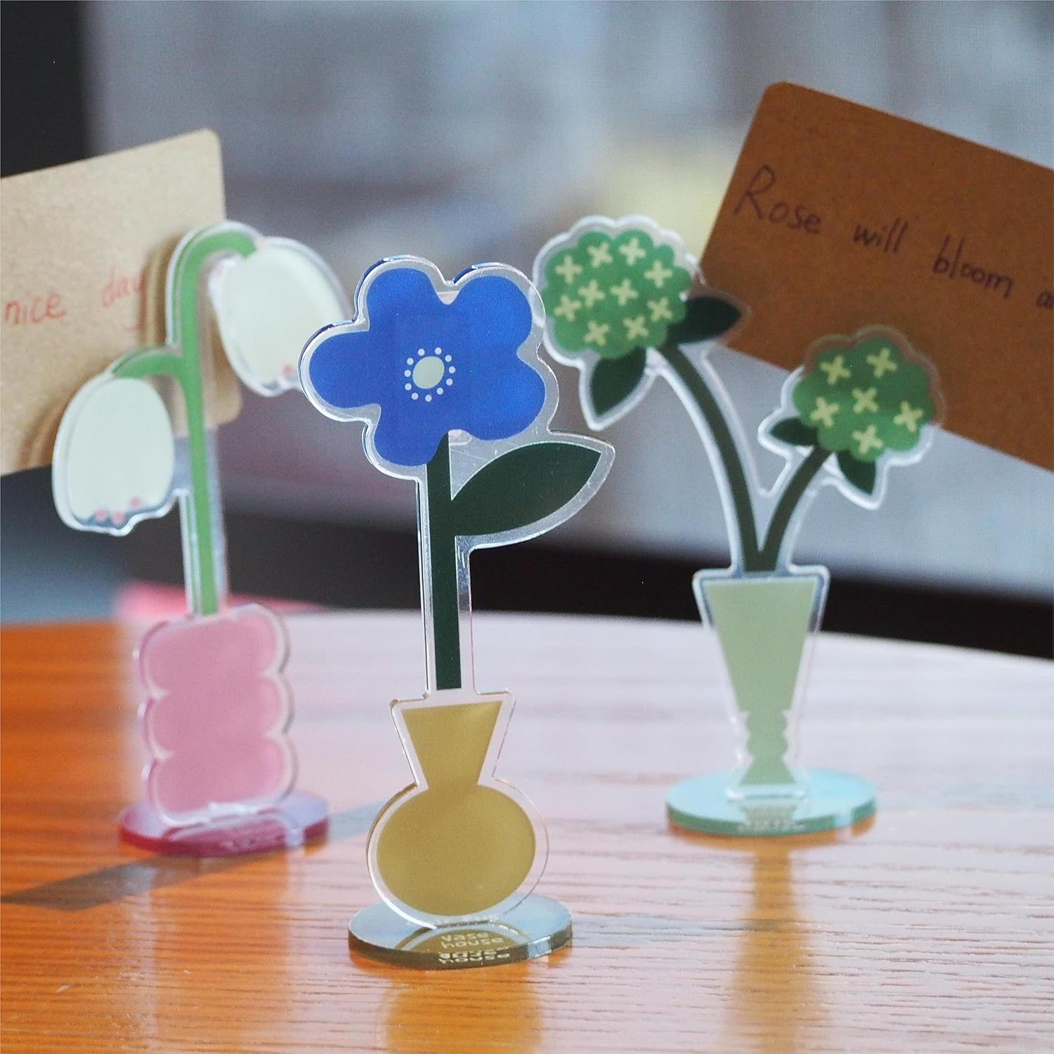 3 piezas de acrílico para escritorio, soporte de clip de flores, clip de exhibición de fotos de escritorio en casa, oficina, soporte para fotos,